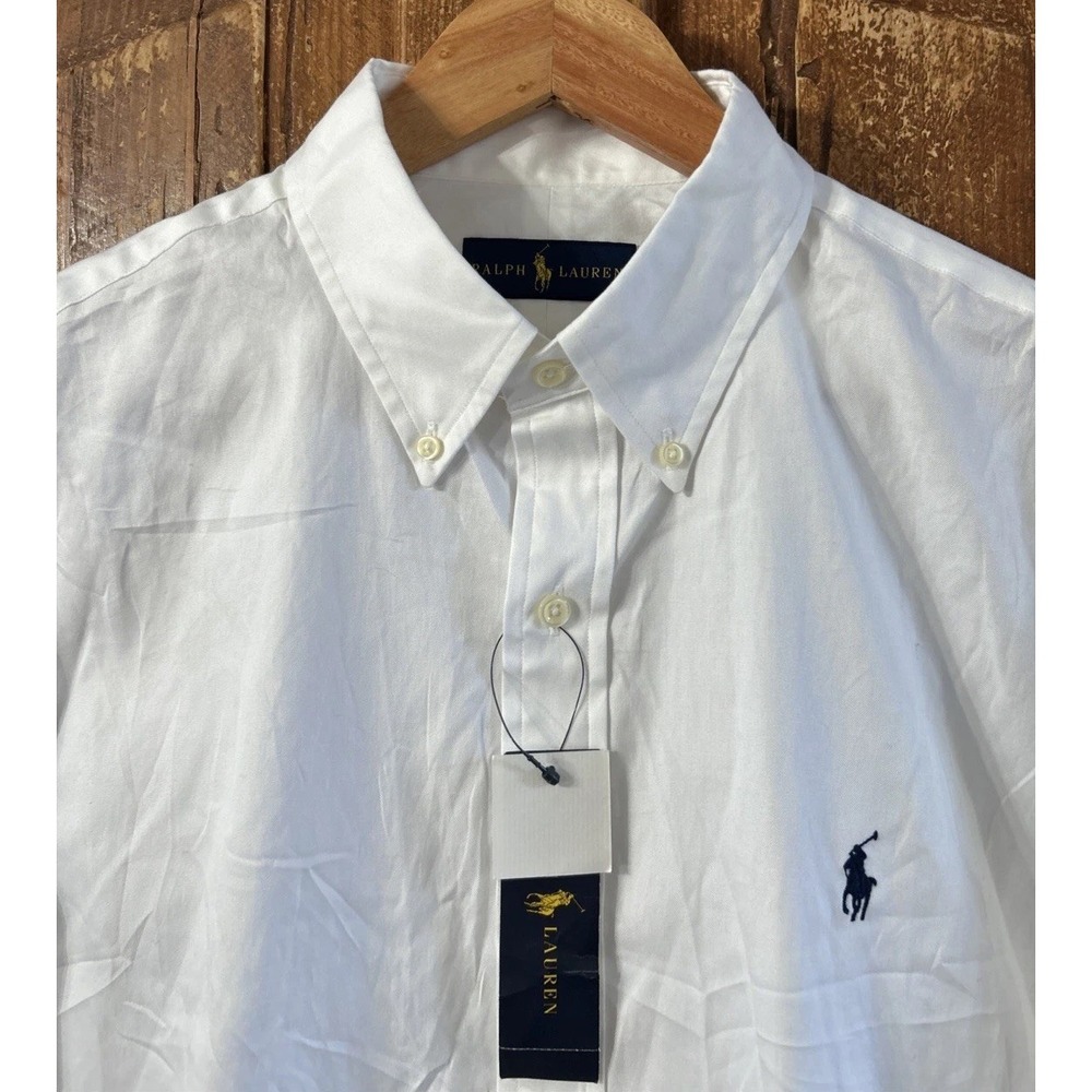 NWT Mens Ralph Lauren L/S Button Down Shirt White Sz Large New $89.50